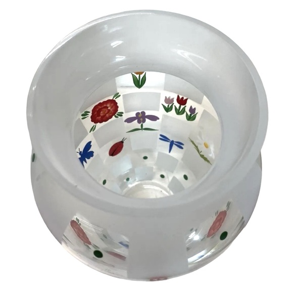 Vintage Signed Lenox Nature's Splendor Hand Painted Frosted Glass Vase - Picture 6 of 8